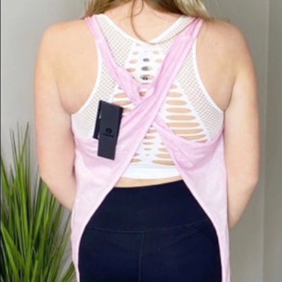 Light Pink Mono B Open Back Tank - Picture 6 of 6
